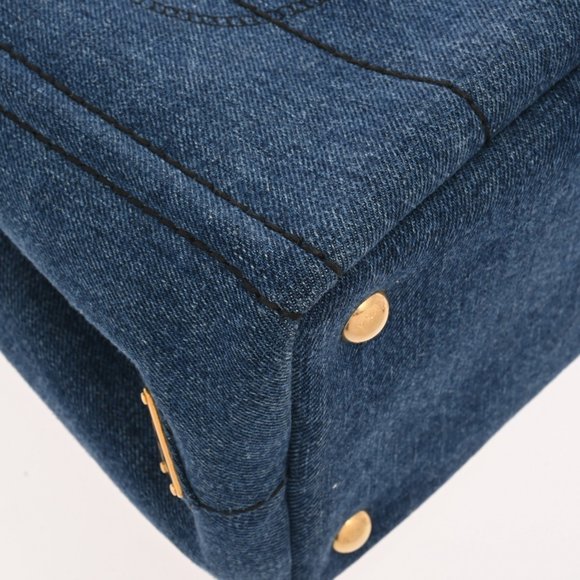 PRADA Prada Canapa Tote Blue 1BG439 Women's Denim Handbag - Picture 7 of 13